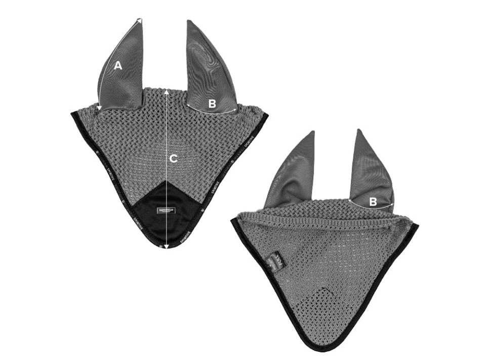 Illustratie van de maattabel voor Paardenkap Equestrian Stockholm